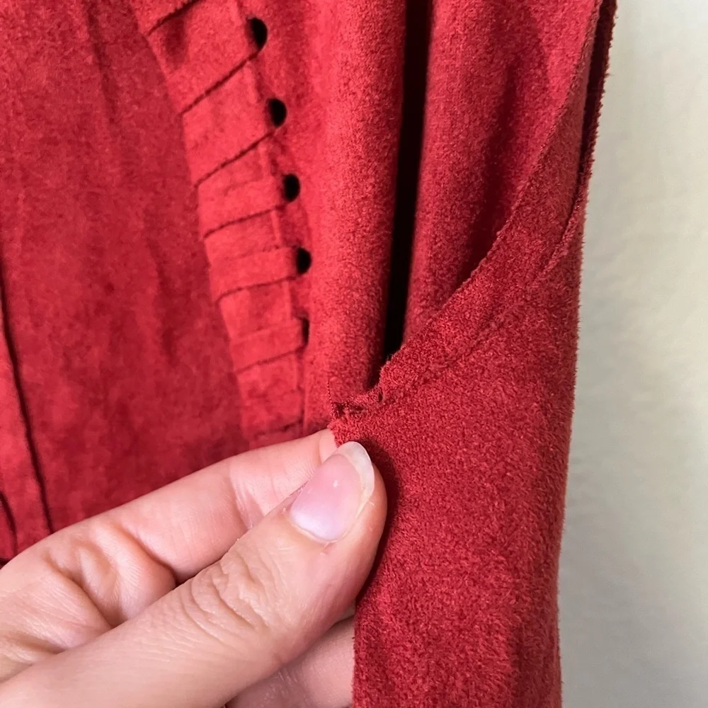 Angie Fringe Woven Western Vest in Red Oxide Womens Size S NWOT